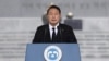 El nuevo presidente de Corea del Sur, Yoon Suk Yeol, habla en un acto en Seúl el 6 de junio de 2022.