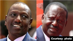 Dr Willian Ruto (kushoto) na Bw Raila Odinga