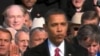 President Obama taking the oath of office in 2008.