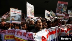 Hindistonda yashayotgan myanmalik musulmonlar namoyishda