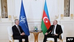 Azərbaycan Prezidenti İlham Əliyev Bakıda NATO-nun baş katibi Yens Stoltenberq ilə görüşüb, 17 mart, 2024.