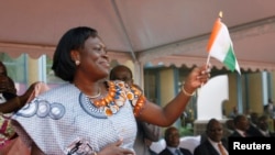 ARCHIVES - Simone Gbagbo, alors première dame, lors des célébrations marquant le 50e anniversaire de l'indépendance de la Côte d'Ivoire, au palais présidentiel à Abidjan, le 31 janvier 2010.