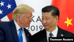 资料照：特朗普和习近平在大阪G20峰会上会面。