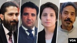 از راست: عبدالفتاح سلطانی، نسرین ستوده، محمد نجفی و امیرسالار داوودی