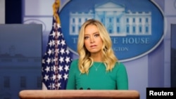 La secretaria de prensa de la Casa Blanca, Kayleigh McEnany, durante una conferencia de prensa en la residencia presidencial, el 20 de noviembre de 2020.