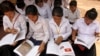 Although Cambodia has seen high enrollment at primary schools, about 95 percent, the rate of students dropping out of secondary and high school remains a problem, file photo. 