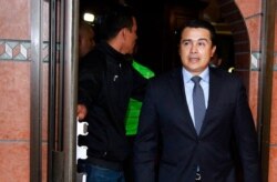 FILE - Tony Hernandez, brother of Honduran President Juan Orlando Hernandez, arrives for a press conference in Tegucigalpa, Honduras, March 16, 2017.