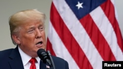Presiden AS Donald Trump di Gedung Putih, Washington DC, 25 Juli 2018. (Foto: dok).