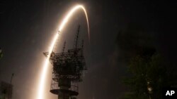 The Soyuz-FG rocket booster with Soyuz TMA-13M space ship carrying a new crew to the International Space Station, ISS, blasts off at the Russian - leased Baikonur cosmodrome, Kazakhstan, May 29, 2014. 