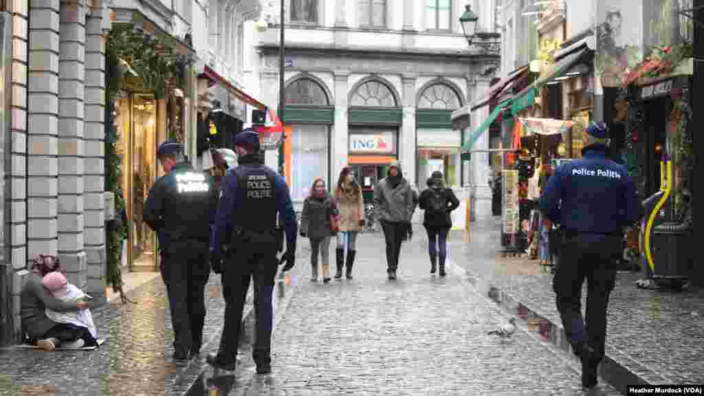 With the city at its highest state of alert, the streets of Brussels, normally packed with tourists, were quiet, Nov. 24, 2015.