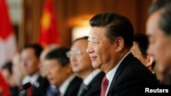 China's President Xi Jinping attends official talks in Bern, Switzerland, Jan. 16, 2017 