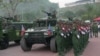 Tentara UWSA merayakan status otonomi mereka di Phangsang, negara bagian Shan, Myanmar. 