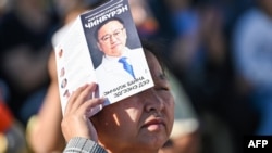 People attend to a rally of parliamentary candidates of the Mongolian People's Party in Ulaanbaatar, Mongolia, on June 23, 2024, ahead of the parliamentary elections on June 28. 
