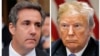 Presiden AS Donald Trump dan mantan pengacara pribadinya, Michael Cohen (kiri). 
