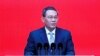 Screen shows Chinese Premier Li Qiang delivering a speech at the opening ceremony of China Development Forum (CDF) 2024, in Beijing