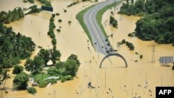Banjir di distrik Matara, Sri Lanka, 29 Mei 2017. (Foto: Angkatan Udara Sri Lanka).