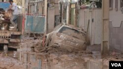 بخشی از بقایای سیل پلدختر ایران
