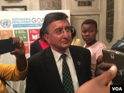 Bishow Parajuli, the U.N. resident coordinator in Zimbabwe, has dismissed as "totally false" accusations of political interference in the 2018 elections in Zimbabwe, March 2017. (S. Mhofu/VOA)