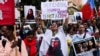 Protestors demand the release of activist Teesta Setalvad after she was arrested.