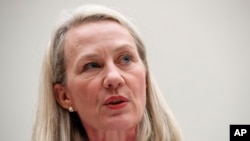 FILE - Alice Wells, then-acting Assistant Secretary of South and Central Asian Affairs, testifies during a House Foreign Affairs Committee hearing on Capitol Hill in Washington, Sept. 19, 2019.