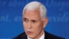 El vicepresidente de EE.UU. Mike Pence, durante el único debate vicepresidencial de las elecciones 2020, con su retadora demócrata Kamala Harris, en Salt Lake City Utah, el 22 de octubre de 2020.
