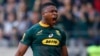 Aphiwe Dyantyi lors du match entre l'Afrique du Sud et l'Australie au stade Nelson Mandela Bay de Port Elizabeth, en Afrique du Sud le 29 septembre 2018.