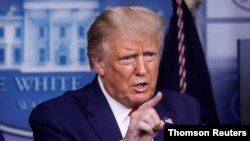 FILE PHOTO: U.S. President Trump holds news conference at the White House in Washington