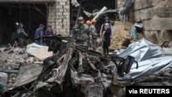 Aftermath of recent shelling during a military conflict over the breakaway region of Nagorno-Karabakh in Stepanakert October 4, 2020. David Ghahramanyan/NKR InfoCenter/PAN Photo/Handout via REUTERS ATTENTION EDITORS - THIS IMAGE HAS BEEN SUPPLIED BY A…
