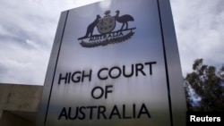 FILE - The High Court of Australia in Canberra, Australia, Oct. 15, 2014. 