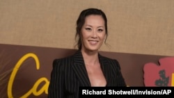 Olivia Cheng arrives at the Los Angeles premiere of "Camping" on Oct. 10, 2018, at Paramount Studios. 