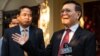 Opposition leader Kem Sokha speaks to reporters at his house before leaving for his trial at the Phnom Penh Municipal Court, January 22, 2020. (Tum Malis/VOA Khmer) 