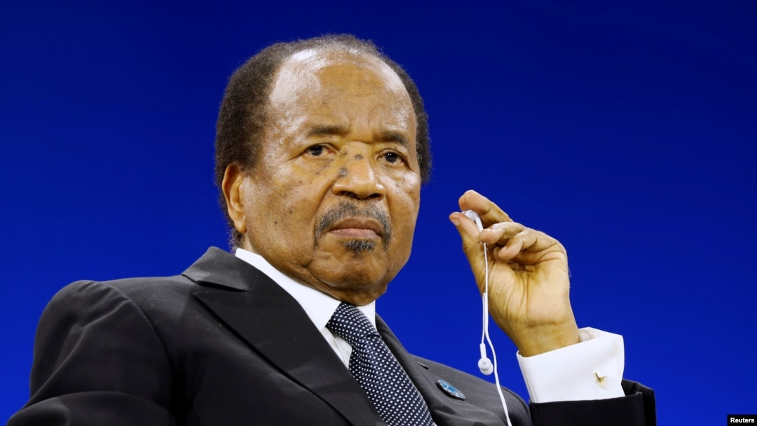 FILE - Cameroon President Paul Biya attends the Paris Peace Forum, France, Nov. 12, 2019. 
