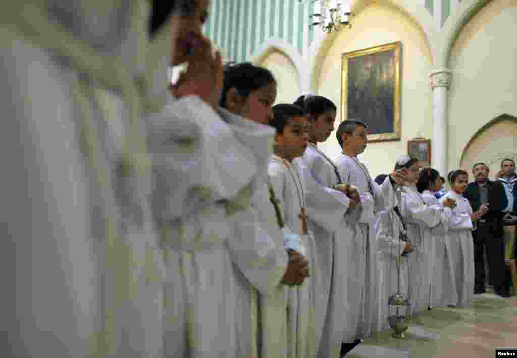 Falastinlik xristianlar G'azo ahliga hamdard. Iordan daryosining g'arbiy sohili, Baytlahm, 18-noyabr