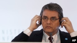 FILE - World Trade Organization, WTO, Director General Roberto Azevedo, of Brazil.