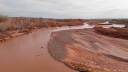 The Rio Grande flows just south of Bernalillo, N.M., April 13, 2021.