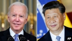 ARCHIVO - Esta imagen combinada muestra al presidente estadounidense Joe Biden -a la izquierda- en Washington, el 6 de noviembre de 2021, y al presidente de China, Xi Jinping, en Brasilia, Brasil, el 13 de noviembre de 2019.