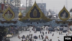 Kondisi di distrik Rangsit, pinggiran ibukota Bangkok, Thailand (21/10).