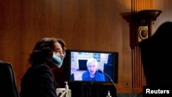 Janet Yellen testifica de forma remota en la audiencia de confirmación en el Comité de Finanzas del Senado de Estados Unidos en Washington, el martes 19 de enero de 2021.