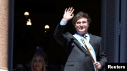 El presidente de Argentina, Javier Milei, el día en el que tomó el mando en una ceremonia en Buenos Aires.