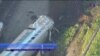 California: Tren choca y se descarrila