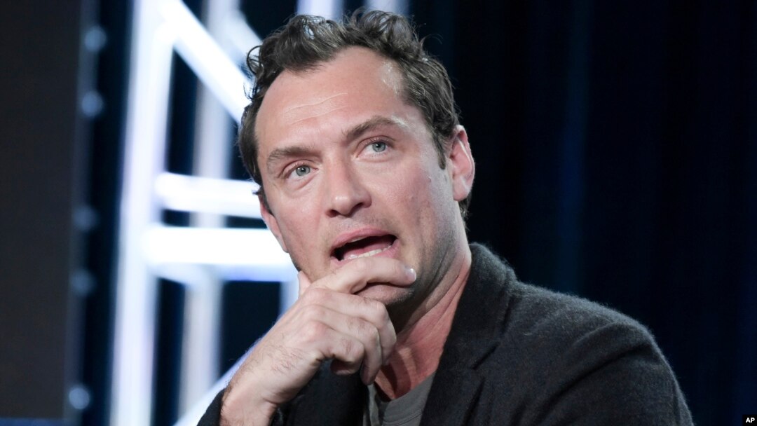 FILE - Actor Jude Law, shown in Pasadena, California, Jan. 14, 2017, has been cast in the second film of J.K. Rowling's "Fantastic Beasts" movie spinoff.