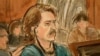 Artist's drawing of Viktor Bout in court