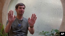 Mountain guide Lukas Furtenbach speaks to The Associated Press in Kathmandu, Nepal, May 22, 2021.