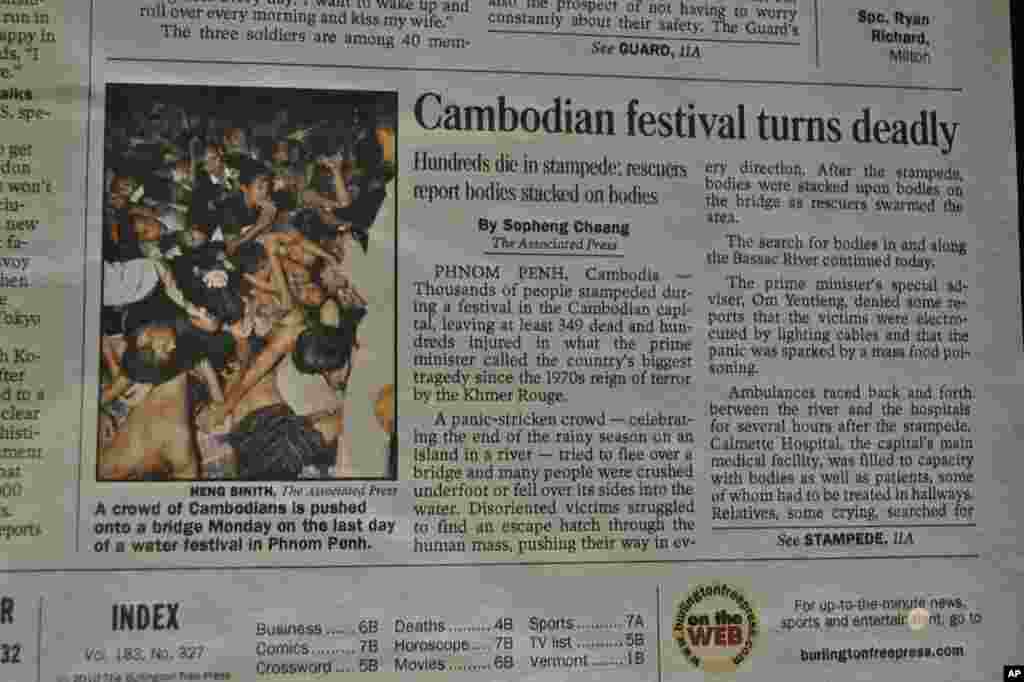 កាសែតមួយនៅក្នុងរដ្ឋ Vermont ក៏បានចុះផ្សាយអំពីព្រឹត្តិការណ៍នៅកម្ពុជាដែរ។