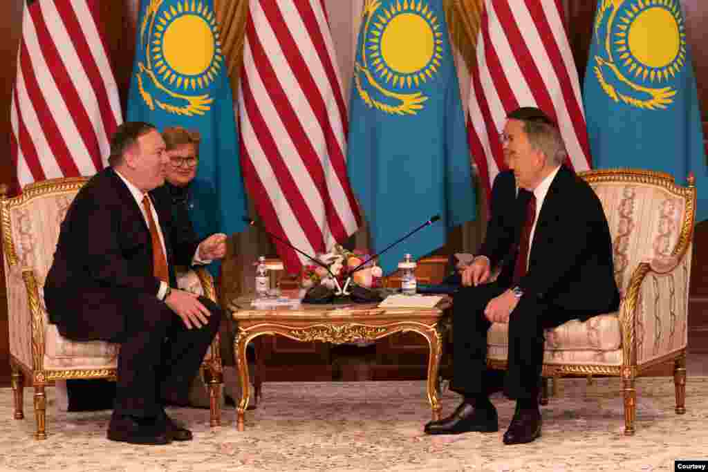 US Kazakhstan Pompeo Nazarbayev