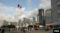 香港商业区（美国之音方远拍摄）