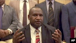 Perdana Menteri Papua Nugini James Marape, Kamis, 30 Mei 2019, di Port Moresby, Papua Nugini. (Foto: AP)