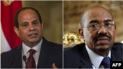 Le président égyptien Abdel Fattah, à gauche, al-Sissi et son homologue soudanais Omar el-Béchir.