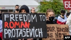 'Freedom to Roman Protasevich' Protest