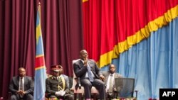 Le président congolais Joseph Kabila lors d'une séance spéciale du Parlement au lendemain de la démission du Premier ministre Augustin Matata, le 15 novembre 2016, à Kinshasa.